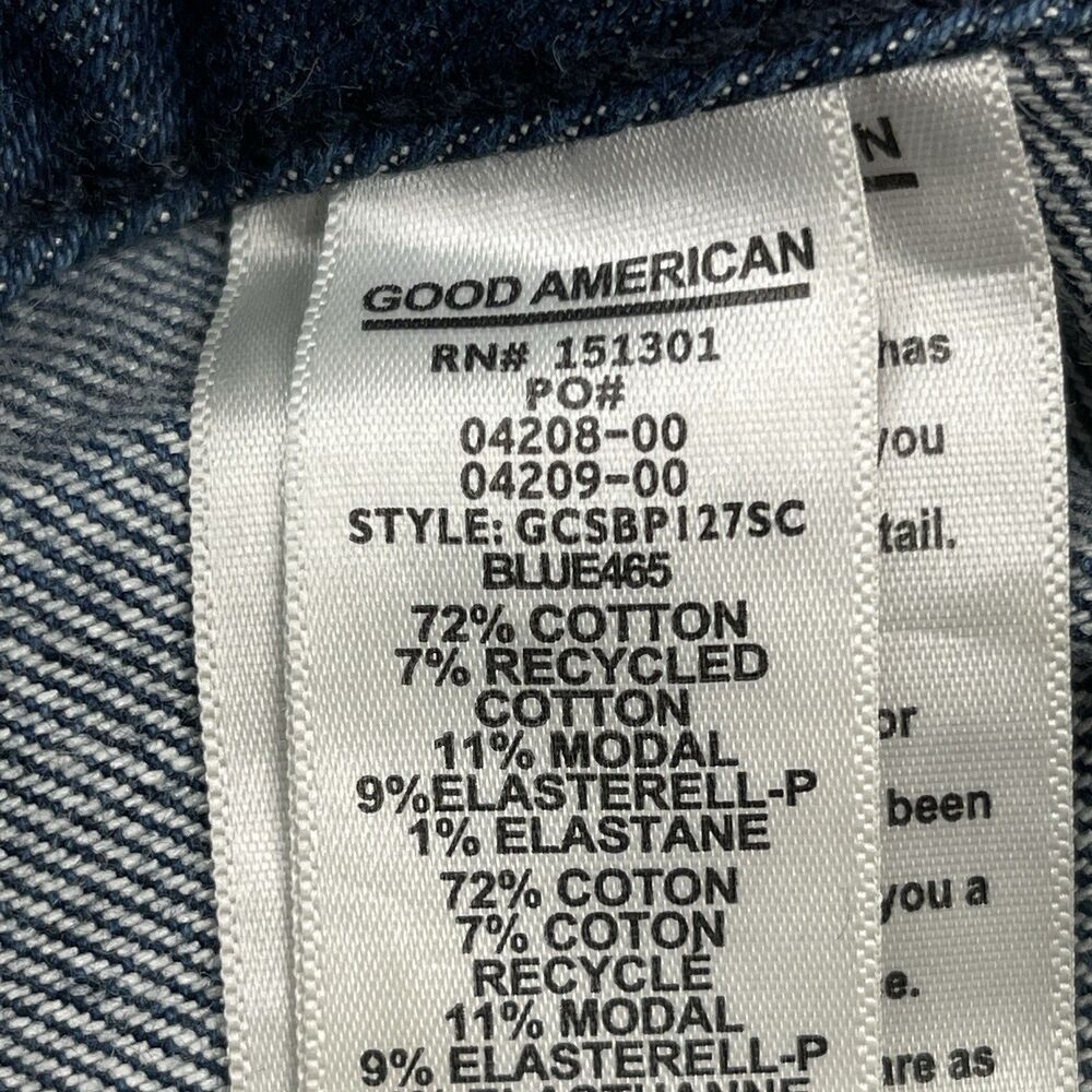 Good American Denim Shorts Size 10/30 High Waist Frayed Hem Stretch GCSBP127SC - Picture 4 of 9